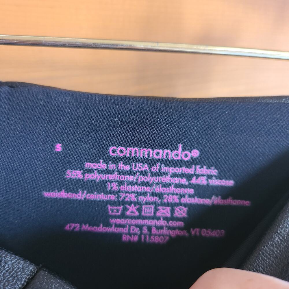 Commando Legging Faux Leather Black Pant NWOT Small Raw Hem Skinny Shapewear - Picture 3 of 4